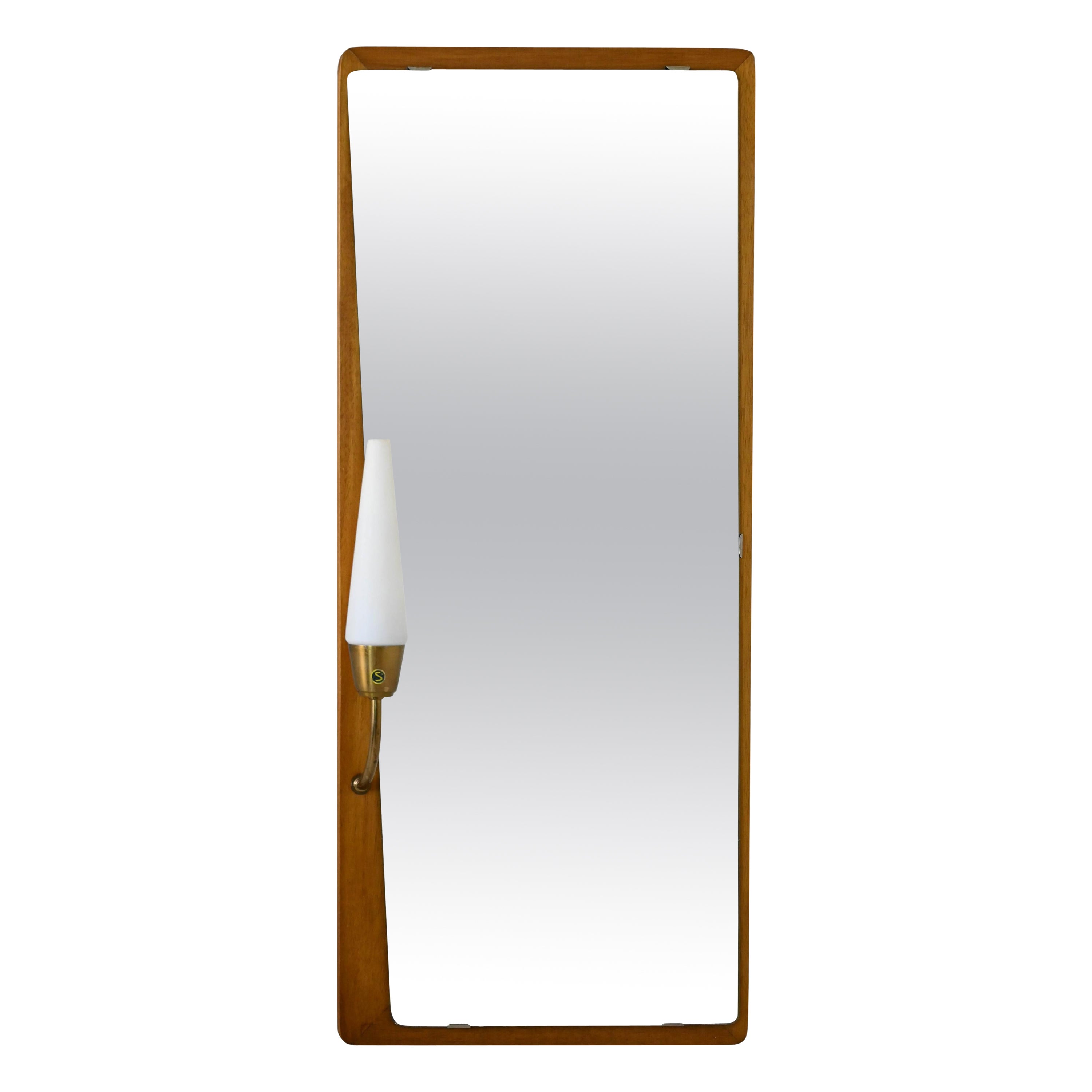 Scandinavian Mirror with Light For Sale