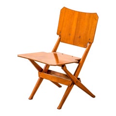 20th Century Franco Albini Folding Chair in Wood for Poggi, 1950s