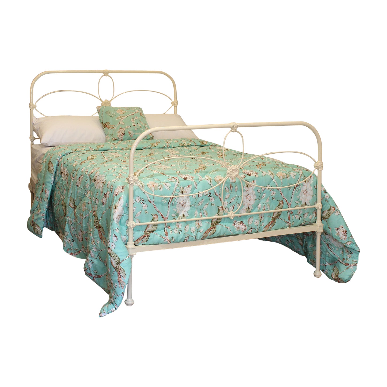 Double Brass and Iron Bed, MD139 For Sale