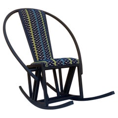 Retro Pascal Mourgue Style Rocking Chair Newly Upholstered in Knoll Fabric