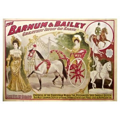 Equestrian Circus Poster by Ringling Bros Ca. 1971 Featuring "Miss Helen Girard"