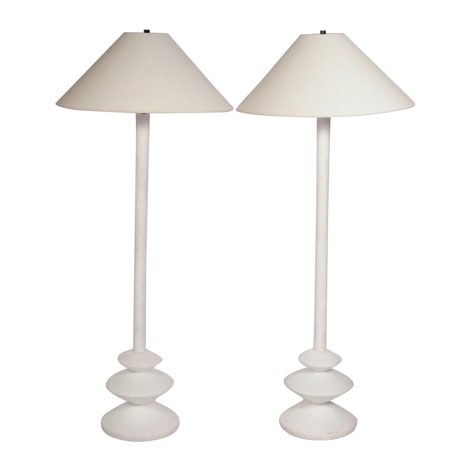 Pair of Giacometti Style Sculptural Floor Lamps For Sale