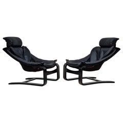1970s, Swedish Design by Ake Fribyter for Nelo, Set of Two Kroken Lounge Chair
