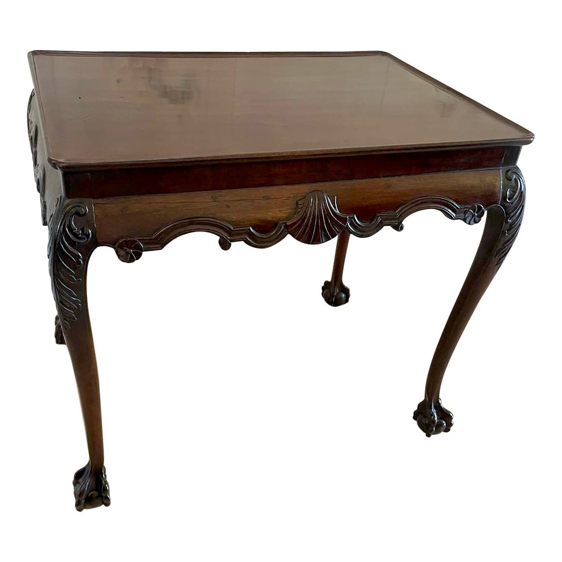 Antique George lII Quality Carved Mahogany Irish Silver Table For Sale