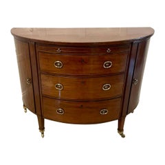 Antique George III Quality Mahogany Demi Lune Shaped Commode/Chest of Drawers