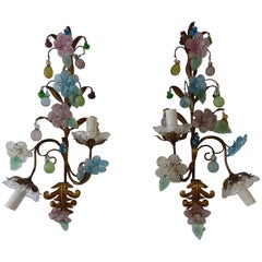 Un esemplare unico di fiori e gocce in vetro di Murano colorato francese, 1930 circa