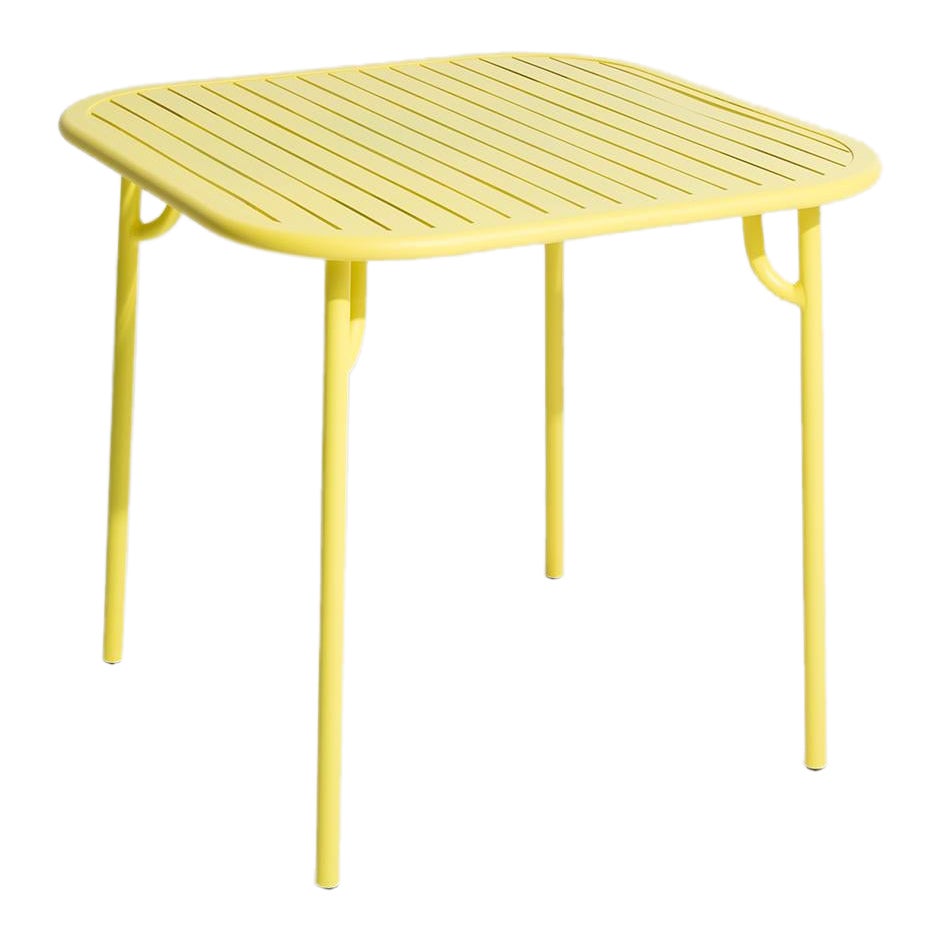 Petite Friture Week-End Square Dining Table in Yellow Aluminium with Slats For Sale