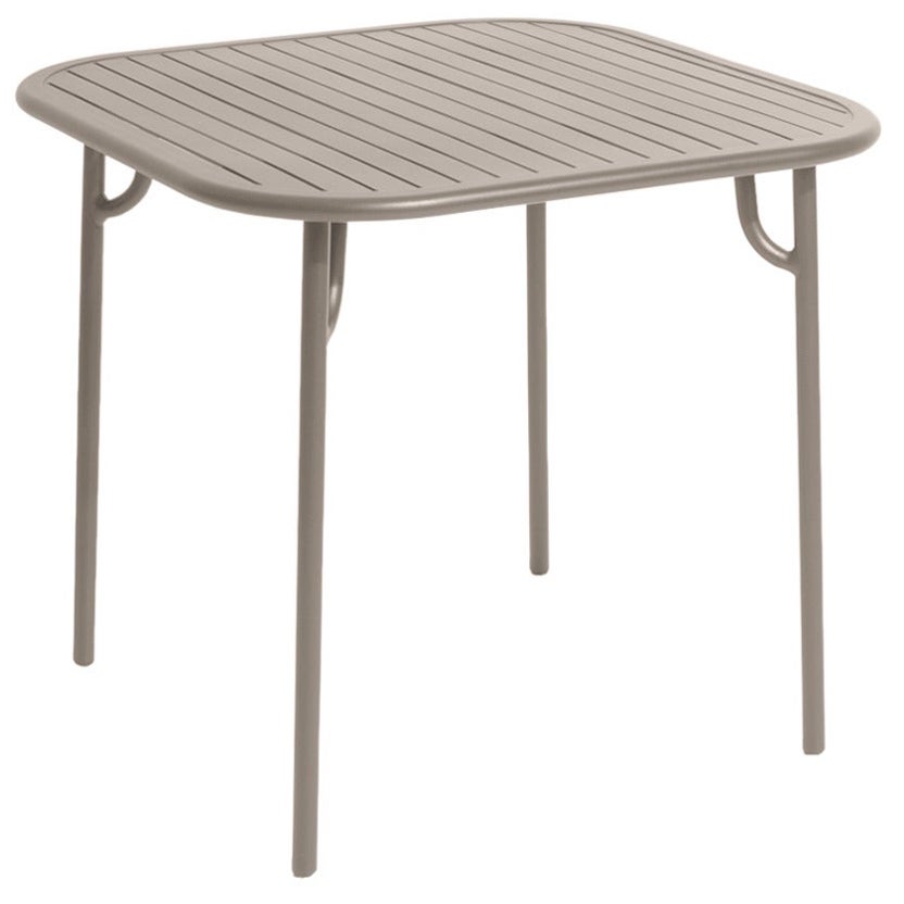 Petite Friture Week-End Square Dining Table in Dune Aluminium with Slats For Sale