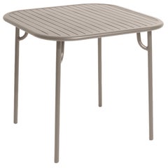 Petite Friture Week-End Square Dining Table in Dune Aluminium with Slats