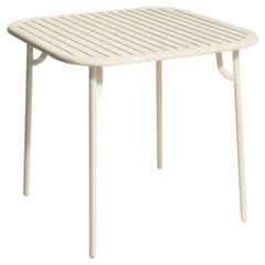 Petite table de salle à manger carrée de la semaine Friture en aluminium ivoire avec ardoises