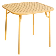 Petite Friture Week-End Square Dining Table in Saffron Aluminium with Slats