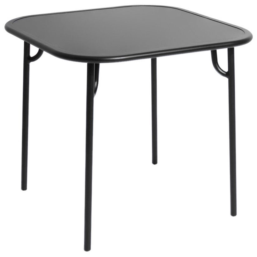 Petite Friture Week-End Plain Square Dining Table in Black Aluminium, 2017