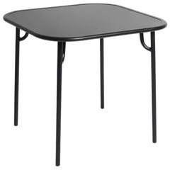 Petite Friture Week-End Plain Square Dining Table in Black Aluminium, 2017