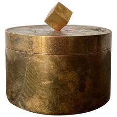 Pierre Forsell Brass Lidded Jar Manufactured by Skultuna