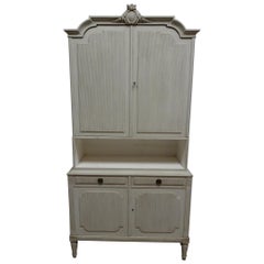 Used Swedish Gustavian Style 4 Door Hutch