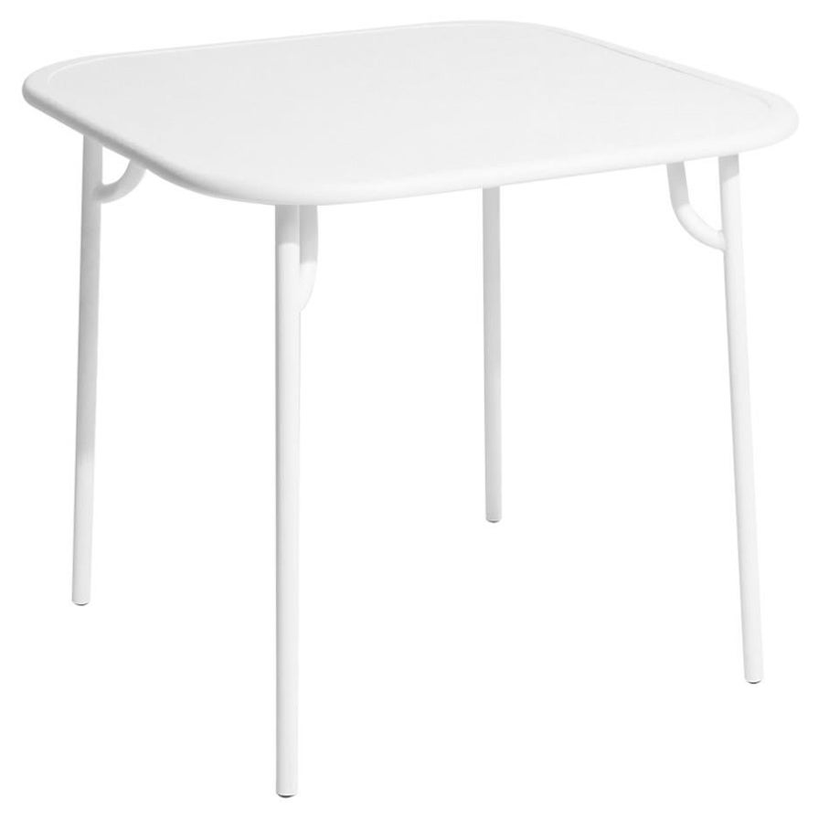 Petite Friture Week-End Plain Square Dining Table in White Aluminium, 2017 For Sale