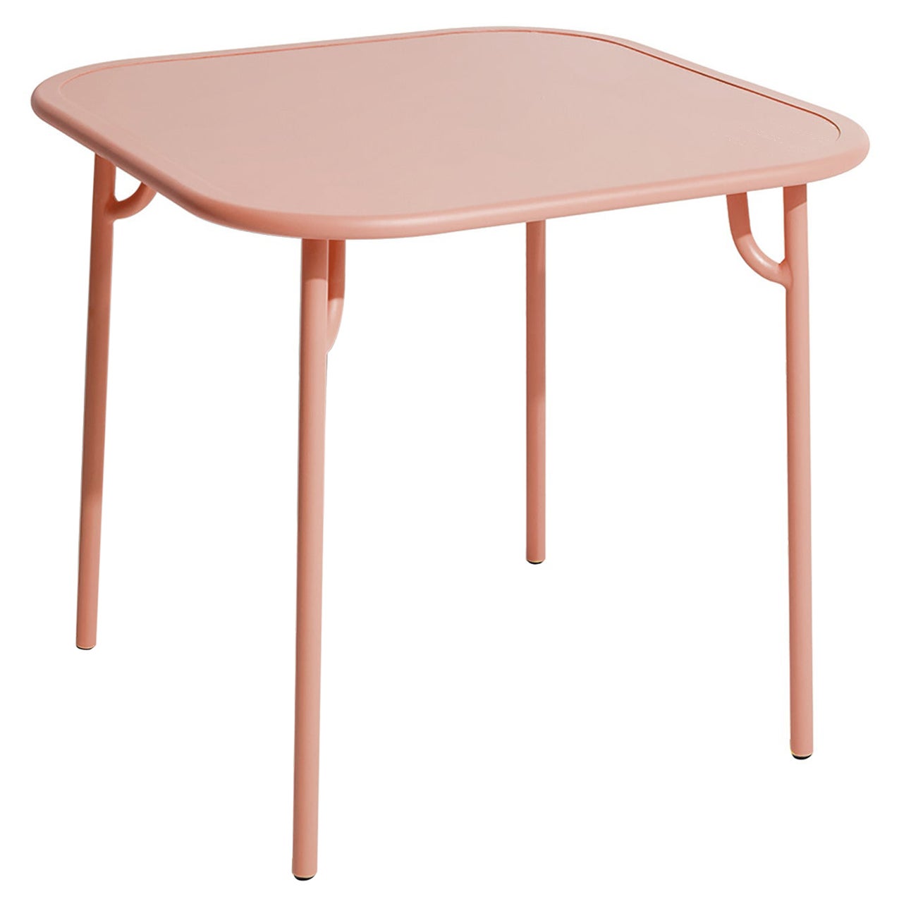 Petite Friture Week-End Plain Square Dining Table in Blush Aluminium, 2017 For Sale
