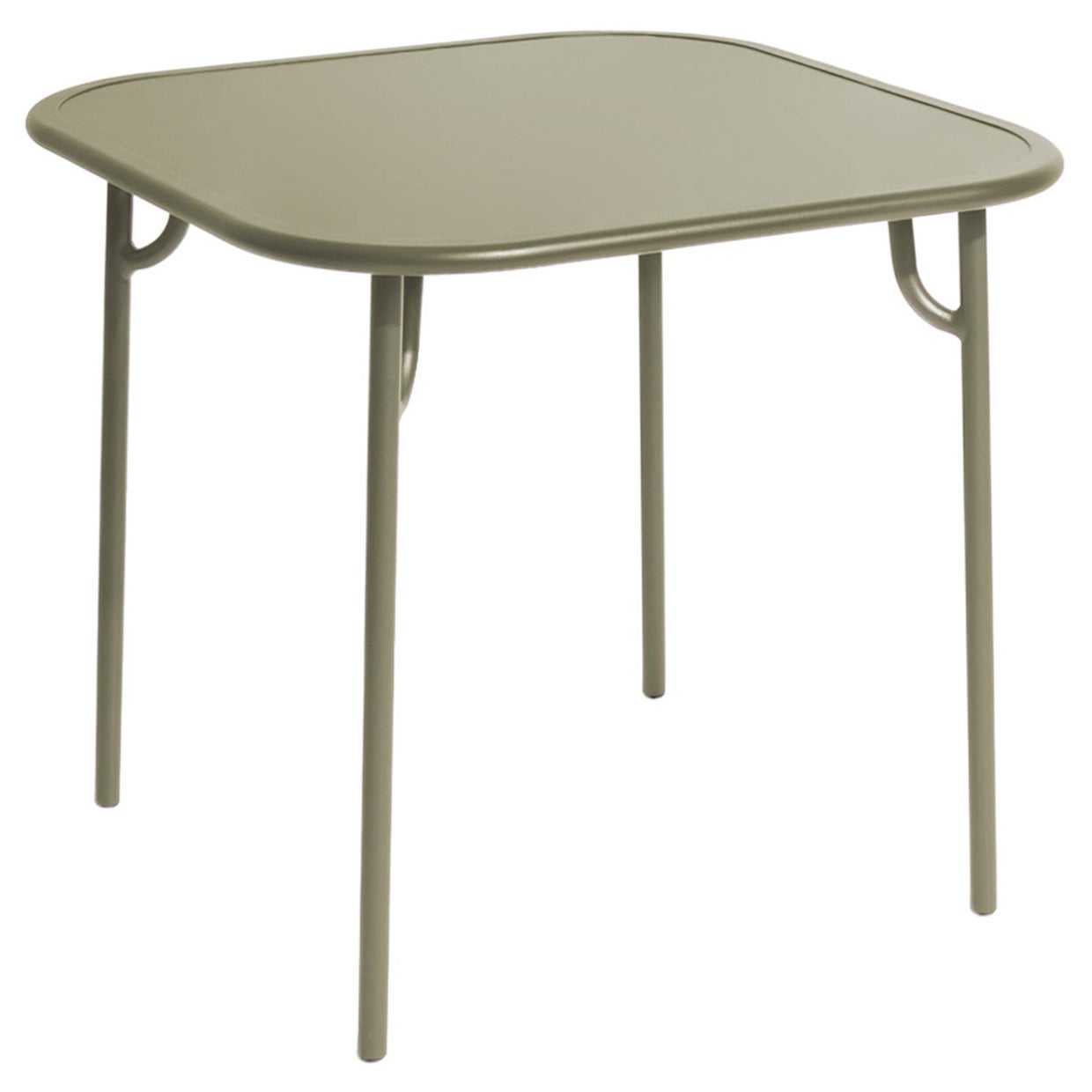 Petite Friture Week-End Plain Square Dining Table in Jade Green Aluminium, 2017 For Sale