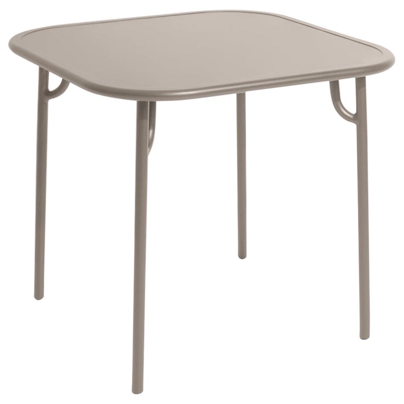 Petite Friture Week-End Plain Square Dining Table in Dune Aluminium, 2017 For Sale