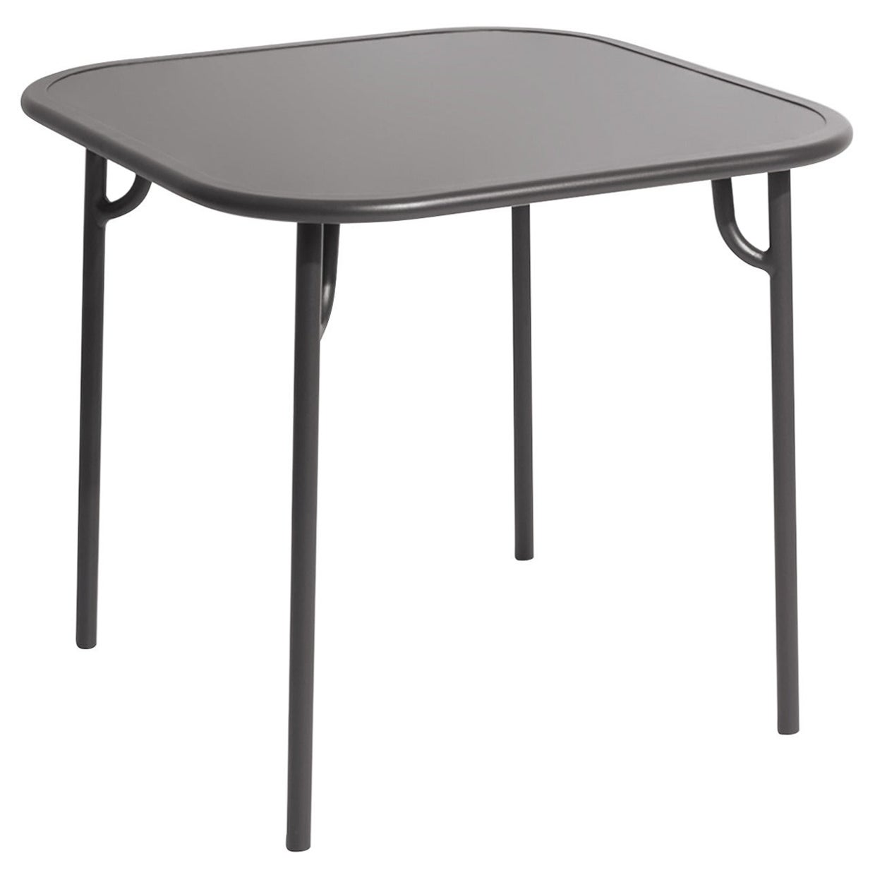 Petite table de salle à manger carrée Week-end en aluminium anthracite, 2017 en vente