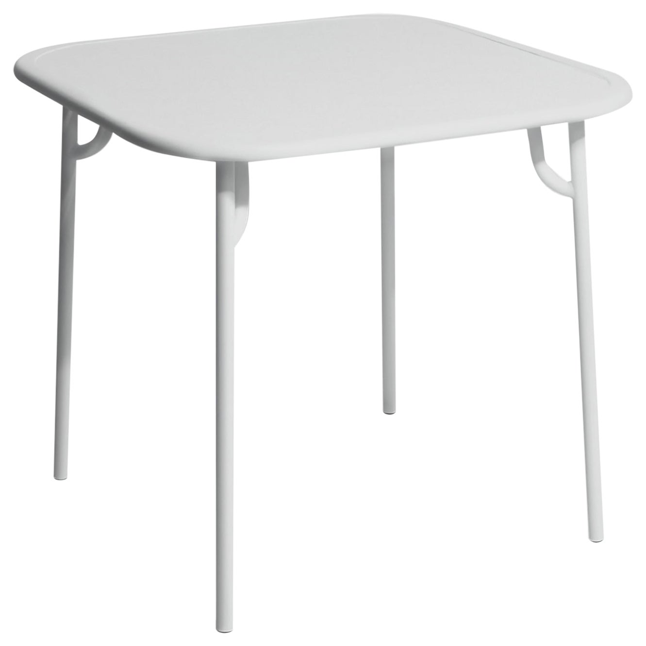 Petite Friture Week-End Plain Square Dining Table in Pearl Grey Aluminium, 2017 For Sale