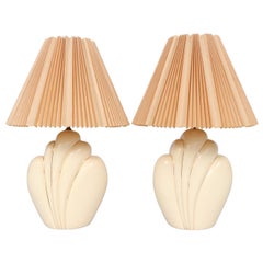 Sculptural Ceramic Table Lamps, a Pair