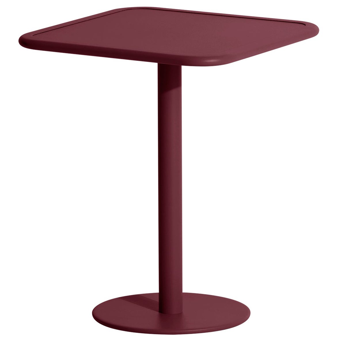 Petite Friture Week-End Bistro Square Dining Table in Burgundy Aluminium, 2017 For Sale