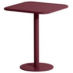 Petite Friture Week-End Bistro Square Dining Table in Burgundy Aluminium, 2017