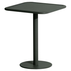 Petite Friture Week-End Bistro Square Dining Table in Glass Green Aluminium