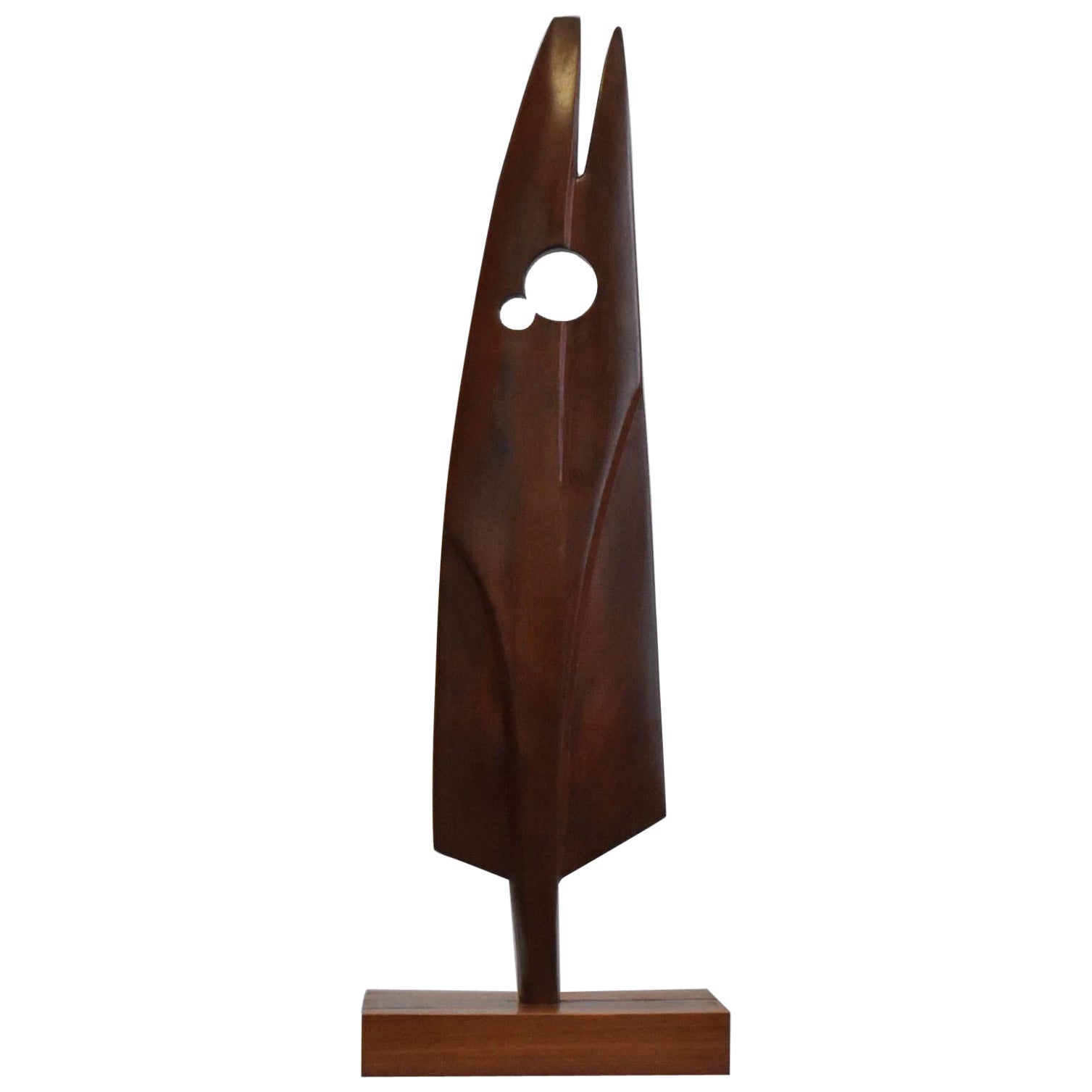 Italian Midcentury Wooden Sculpture "Elemento Vegetale" Elvio Becheroni, 1970s For Sale