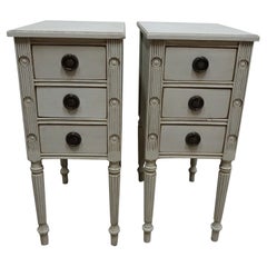 Unique Swedish Gustavian Style Long Leg Nightstands