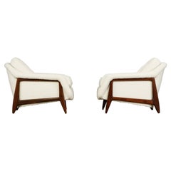 Vintage Solid Jacaranda Sergio Rodrigues 'Stella' Chairs in New Bouclé, c 1960, Brazil