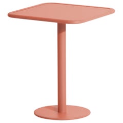 Petite Friture Week-End Bistro Square Dining Table in Coral Aluminium, 2017