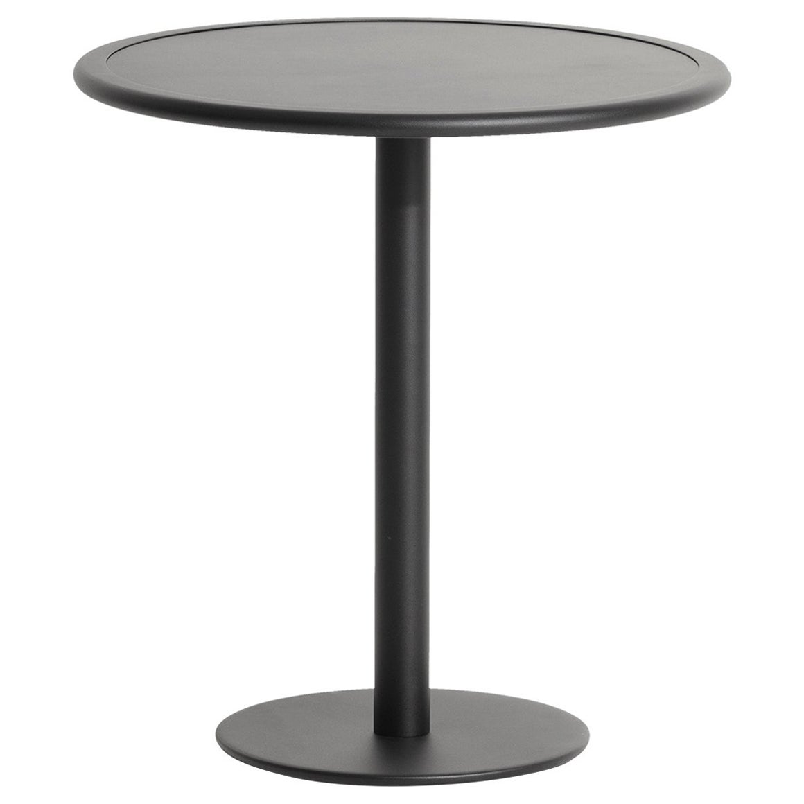 Petite table de salle à manger ronde bistro Week-end en aluminium noir, de Friture, 2017 en vente
