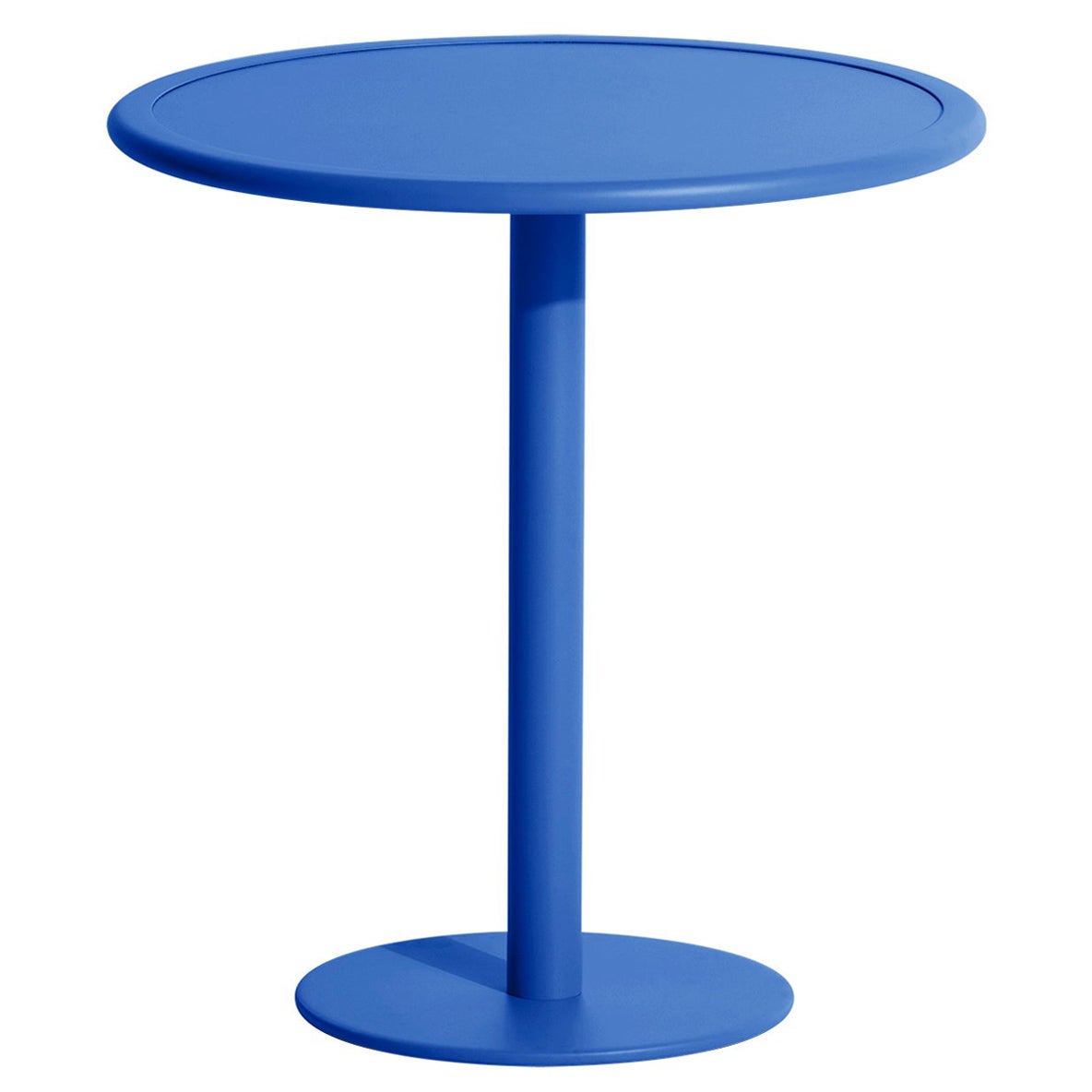 Petite table de salle à manger ronde bistro Week-end en aluminium bleu de Friture, 2017 en vente