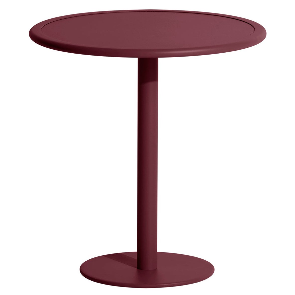 Petite Friture Week-End Bistro Round Dining Table in Burgundy Aluminium, 2017 For Sale