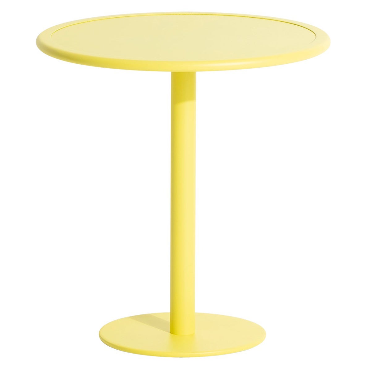 Petite table de salle à manger ronde bistro Week-end en aluminium jaune, de Friture, 2017 en vente