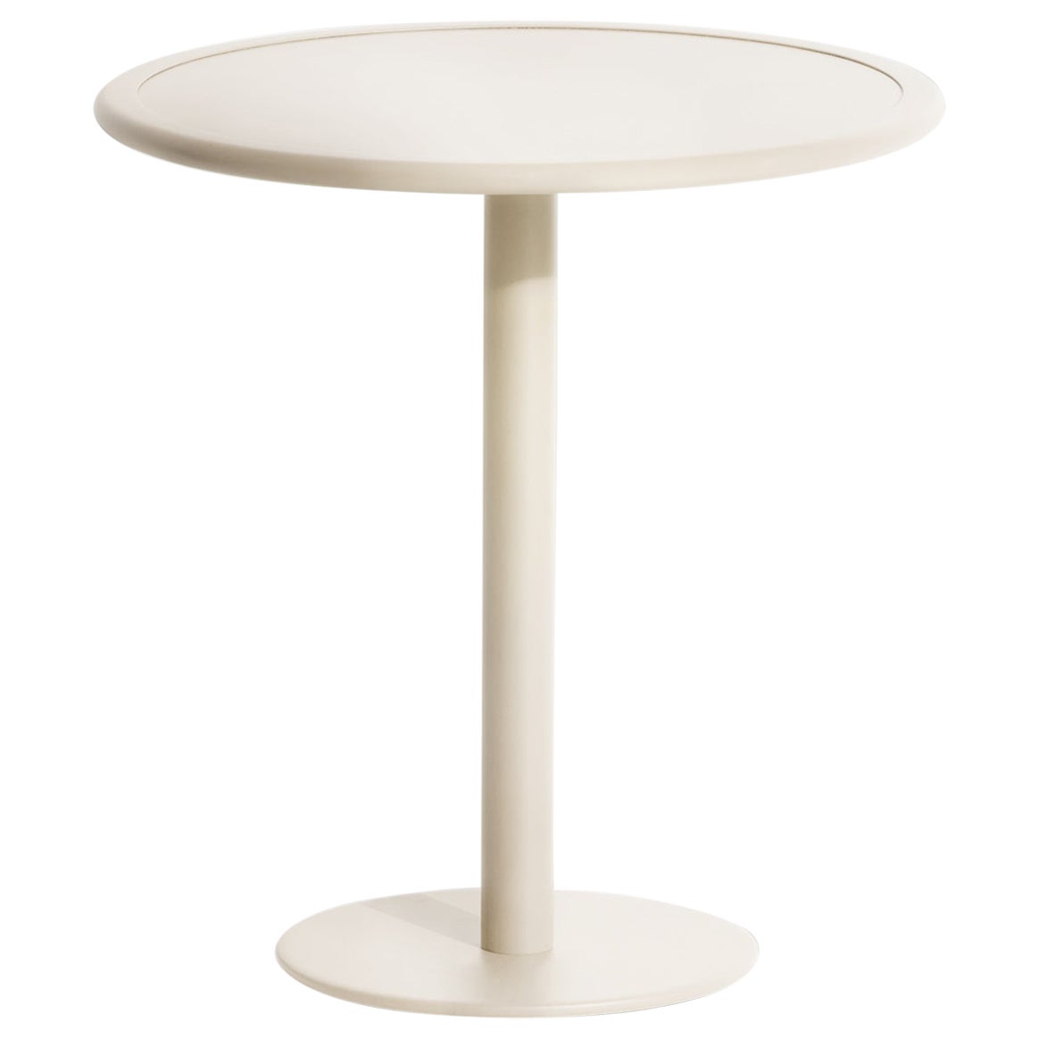 Petite table de salle à manger ronde bistro Week-end en aluminium ivoire de Friture, 2017 en vente