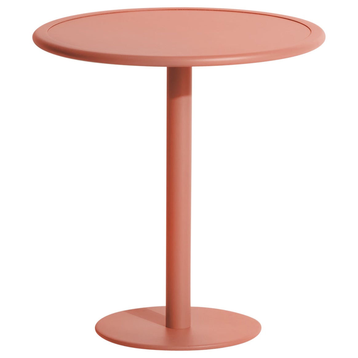 Petite Friture Week-End Bistro Round Dining Table in Coral Aluminium, 2017 For Sale