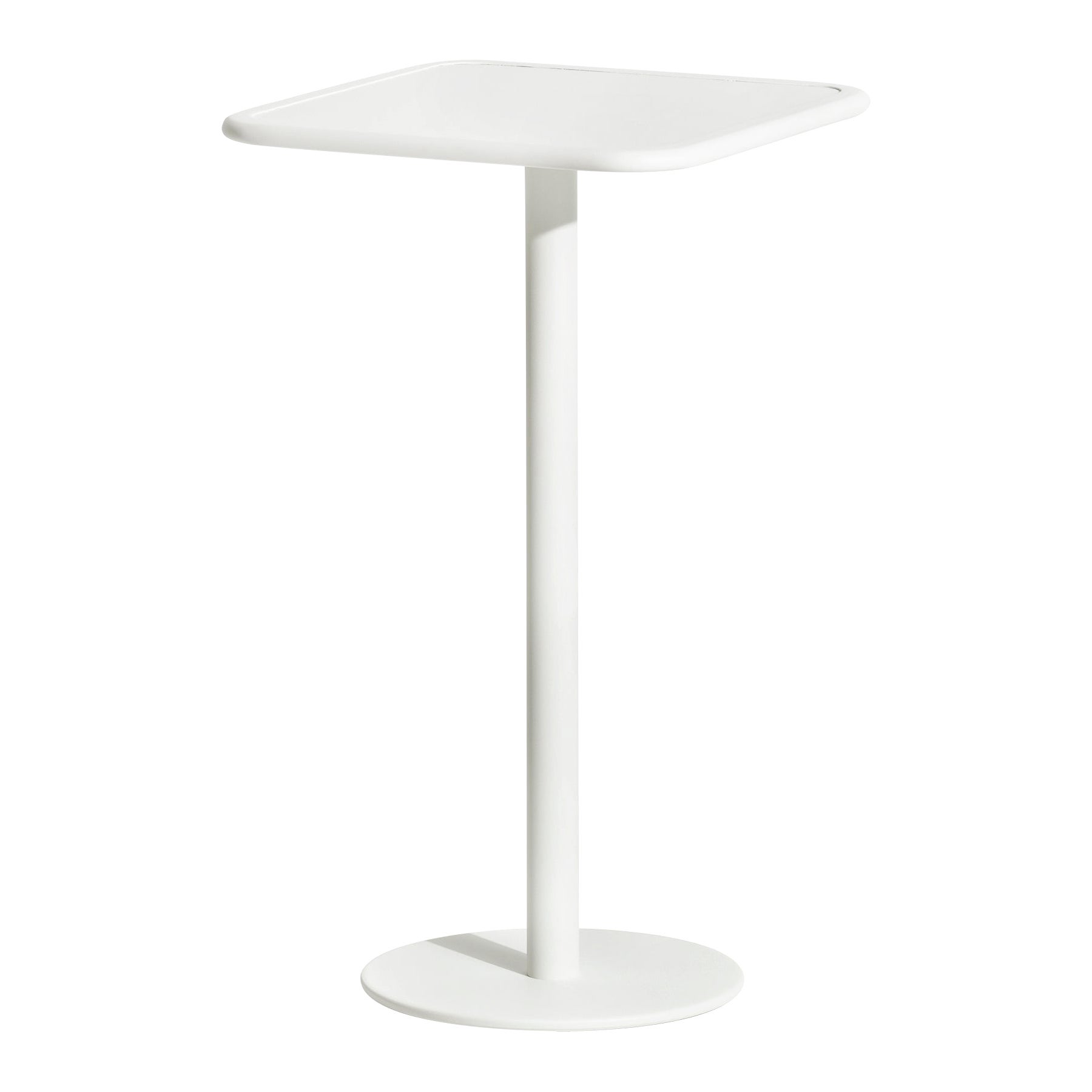 Petite table haute carrée Week-end en aluminium blanc de Friture, 2017