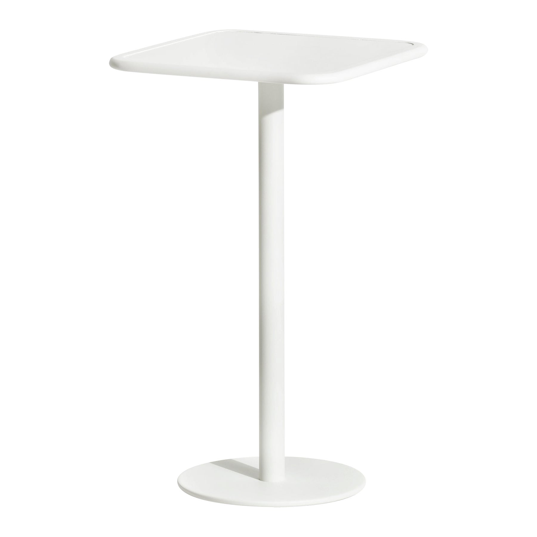 Mesa alta cuadrada Petite Friture Week-End de aluminio blanco, 2017
