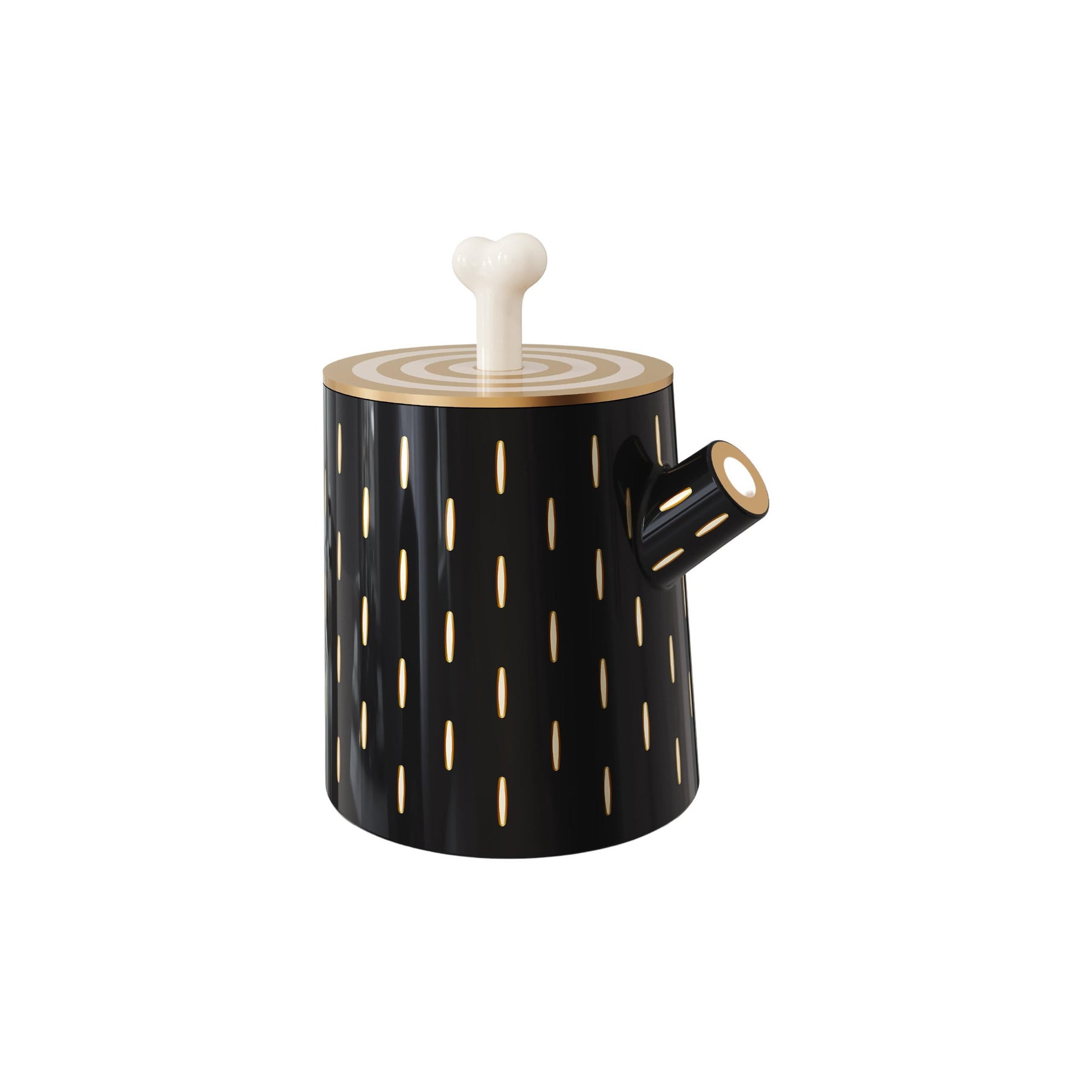 Vaso di tronchi con intarsio in ottone di Marcantonio in vendita