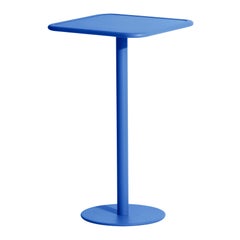 Petite table haute carrée Week-end en aluminium bleu de Friture, 2017