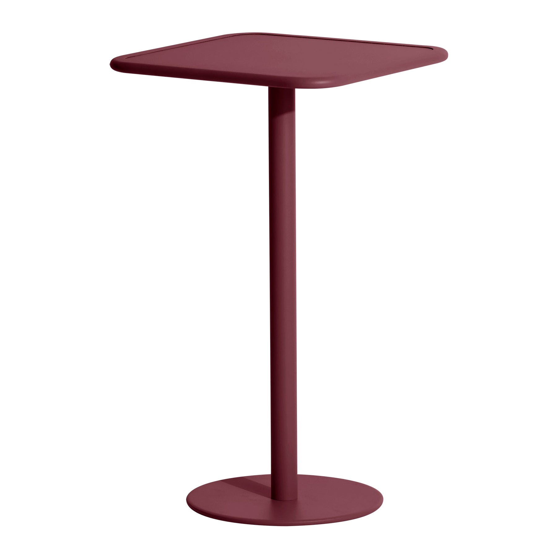 Petite Friture Week-End Square High Table in Burgundy Aluminium, 2017 For Sale