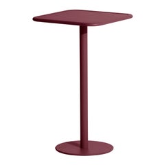 Petite Friture Week-End Square High Table in Burgundy Aluminium, 2017