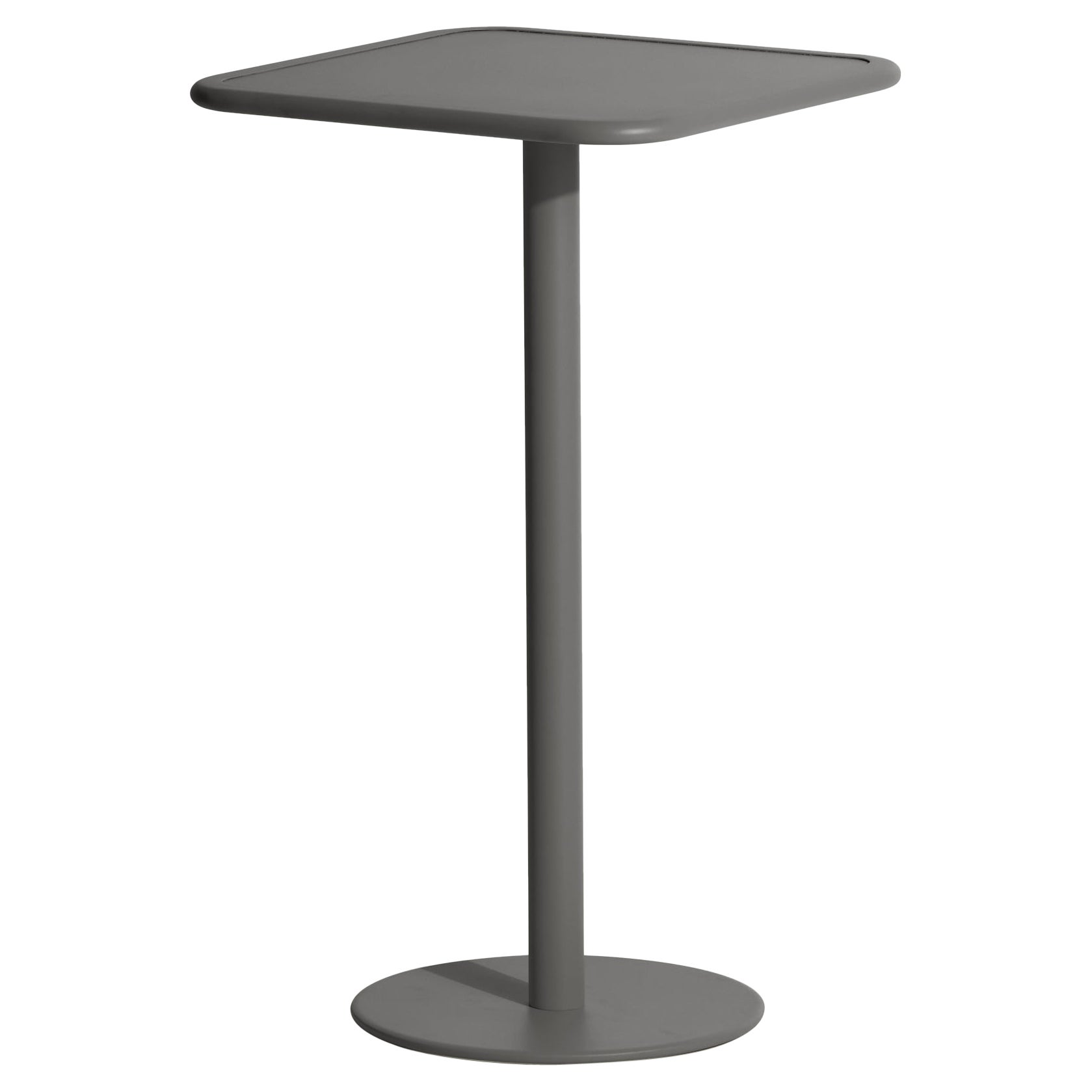 Petite table haute carrée de la semaine en aluminium anthracite, 2017