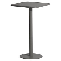 Petite table haute carrée de la semaine en aluminium anthracite, 2017