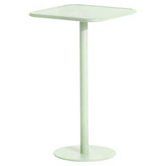 Petite table haute carrée Week- End de Friture en aluminium vert pastel, 2017