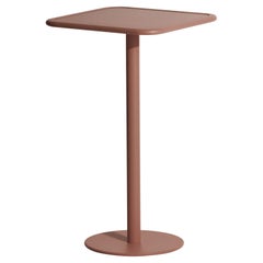 Mesa alta cuadrada Petite Friture Week-End de aluminio terracota, 2017