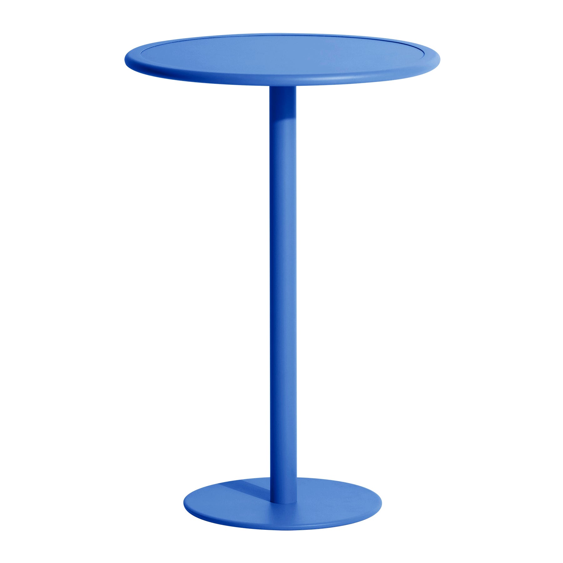 Petite Friture Week-End Round High Table in Blue Aluminium, 2017 For Sale
